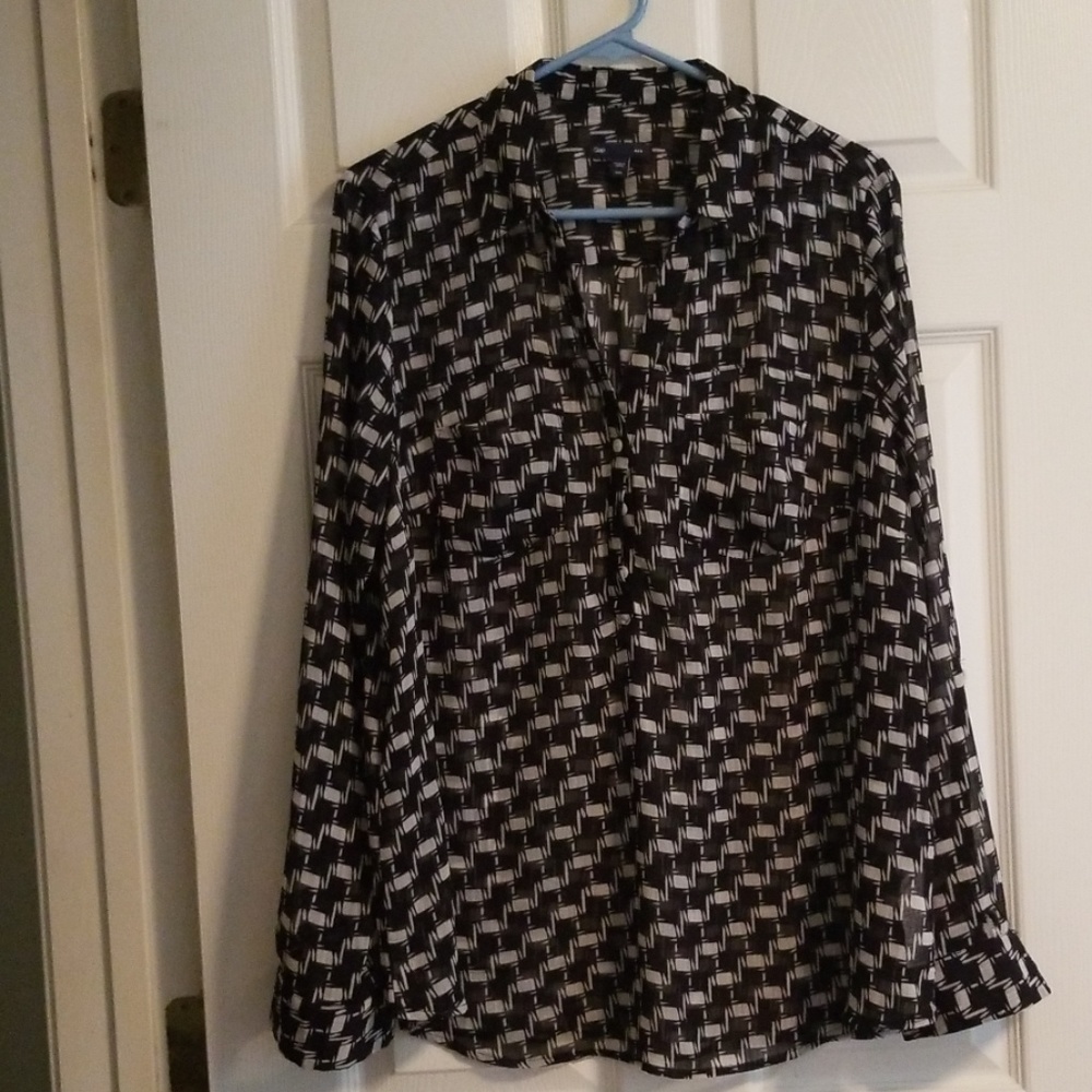 Checker Print Blouse